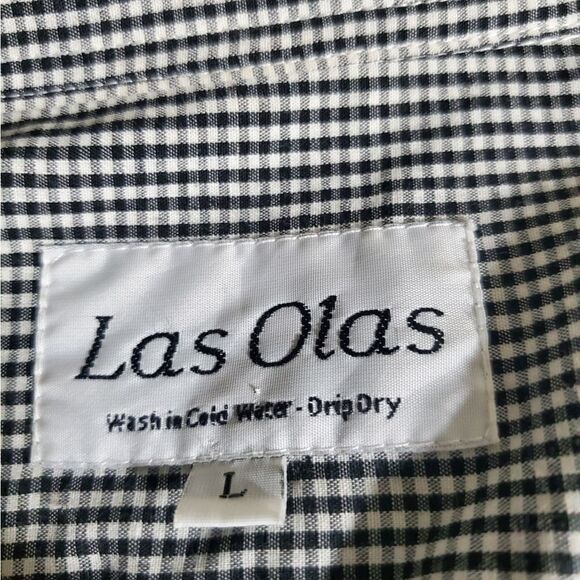 Las Olas VTG "Read" Checkered Shirt Size Large - Picture 11 of 12